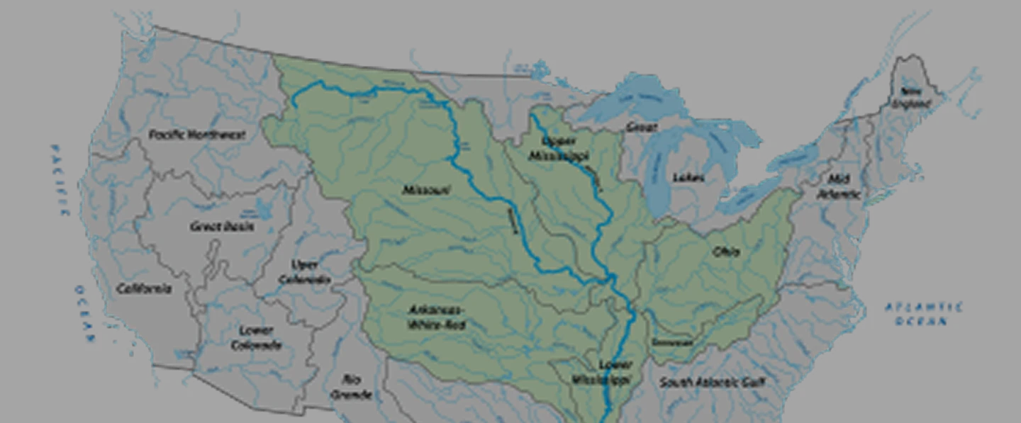 Mississippi River watershed map