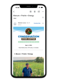 Conservation over coffee screenshot on a phone