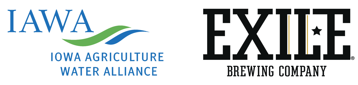 Iowa Agriculture Water Alliance and EXILE Brewing Company logos